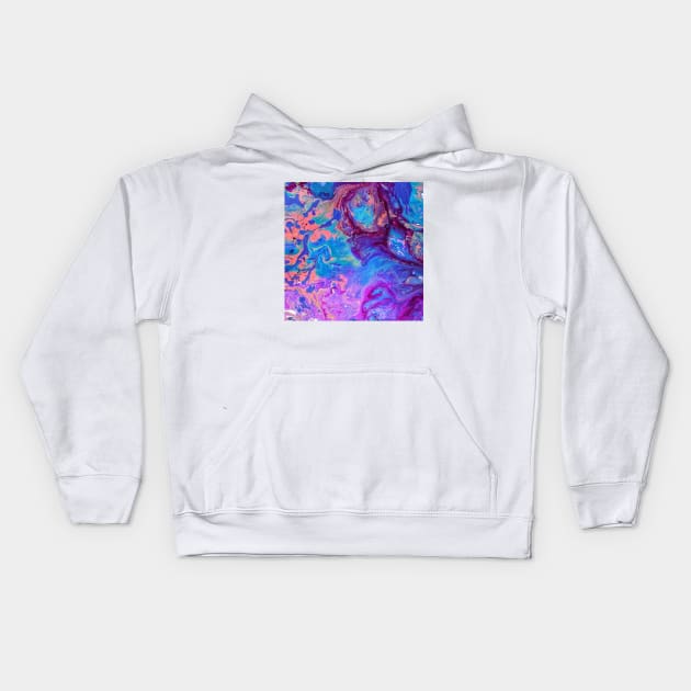 Grunge pink and blue Inkscape Kids Hoodie by TheSkullArmy